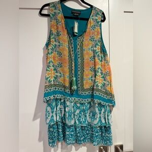 Beautiful Hemant & Nandita sleeveless tiered dress with embellishments size L